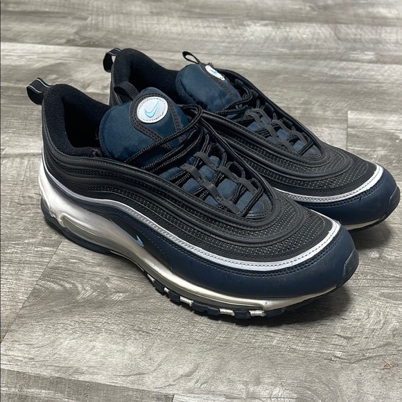 Nike Air Max 97 Black and Blue Sneakers with Air Cushioning - Picture 3 of 14